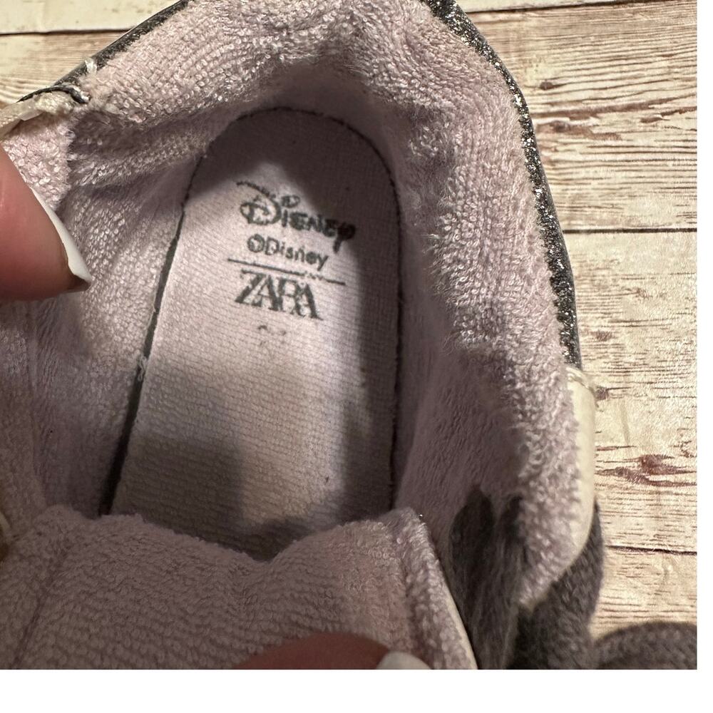 Zara Disney Minnie Mouse Glitter High Tops Girls Size 25 Lace Up Zip Sneaker - Picture 6 of 6